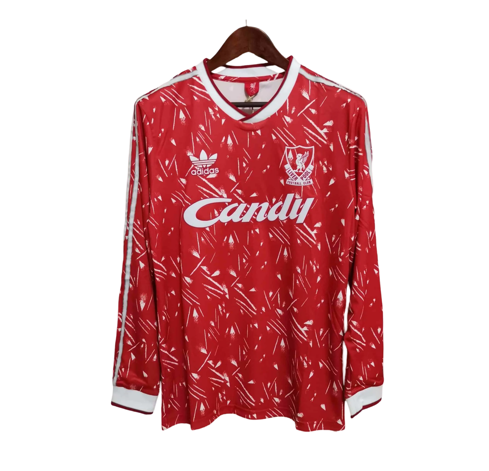 1989/1990 IiverpooI Candy - Home Red Retro Kit – Long sleeve - ClassicKits433