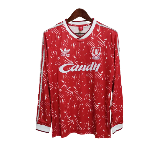 1989/1990 IiverpooI Candy - Home Red Retro Kit – Long sleeve - ClassicKits433