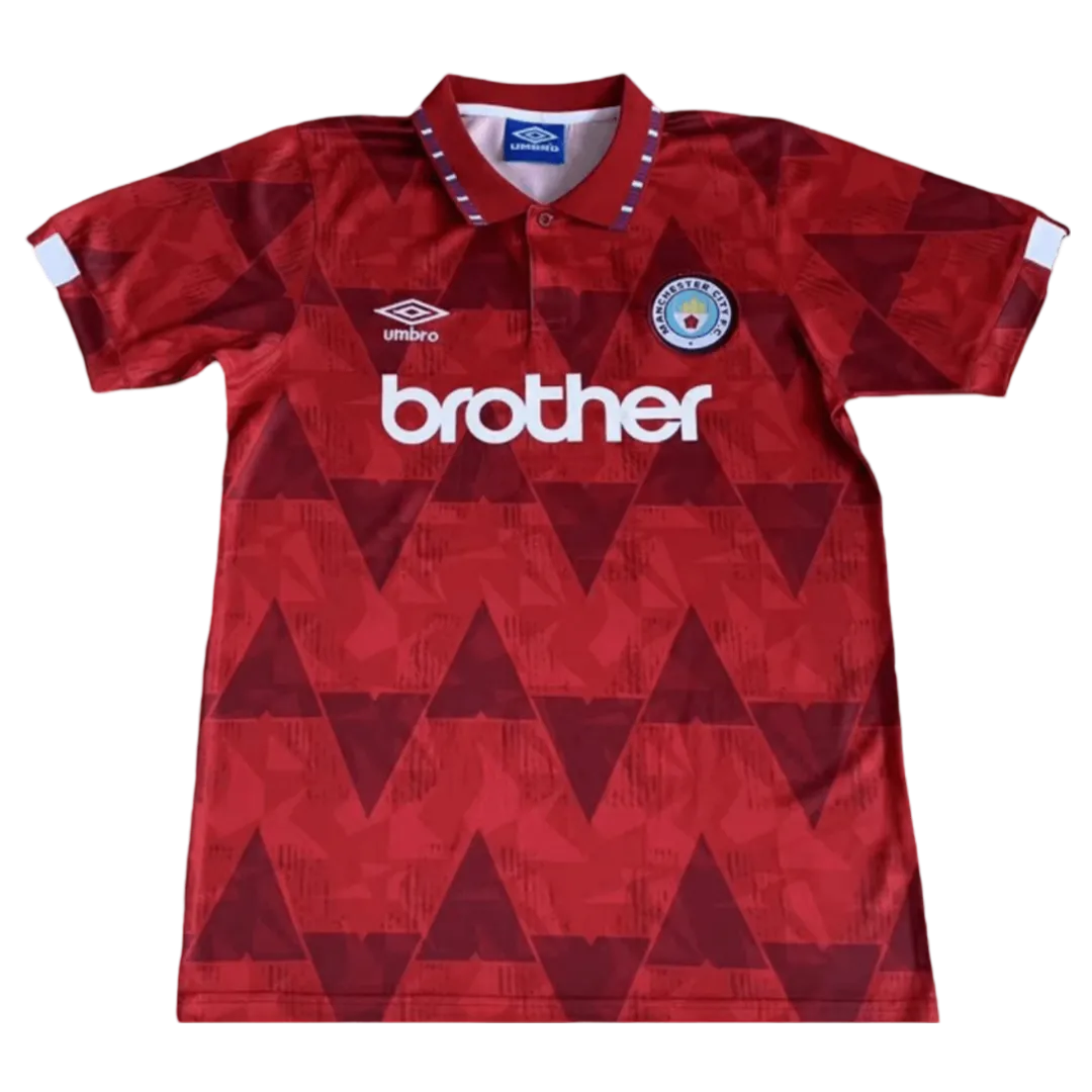 1991 Manchester City brother - Away Red Retro Kit - ClassicKits433