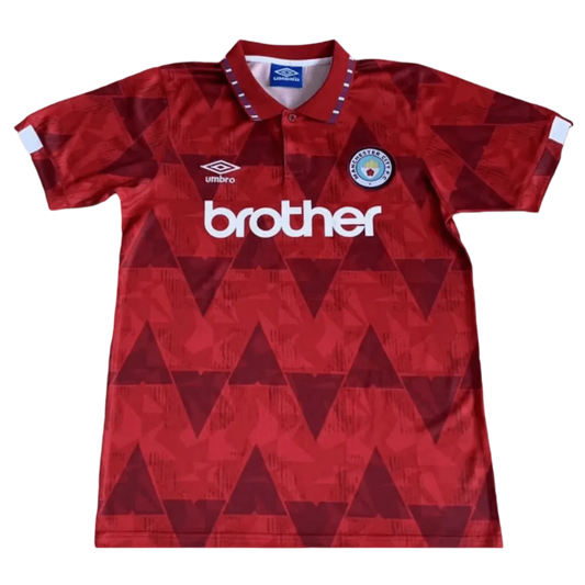 1991 Manchester City brother - Away Red Retro Kit - ClassicKits433