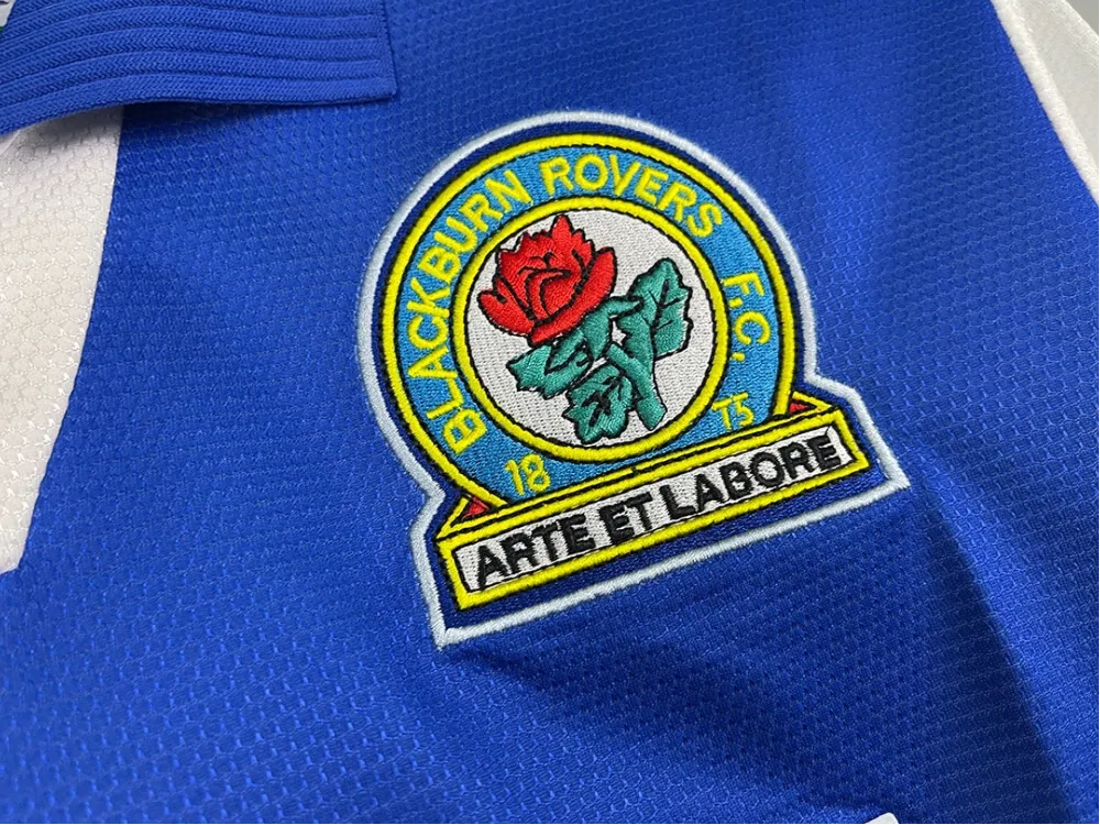 1995/1996 Blackburn Rovers - McEwan's Lager Home Retro Kit – Long sleeve - ClassicKits4