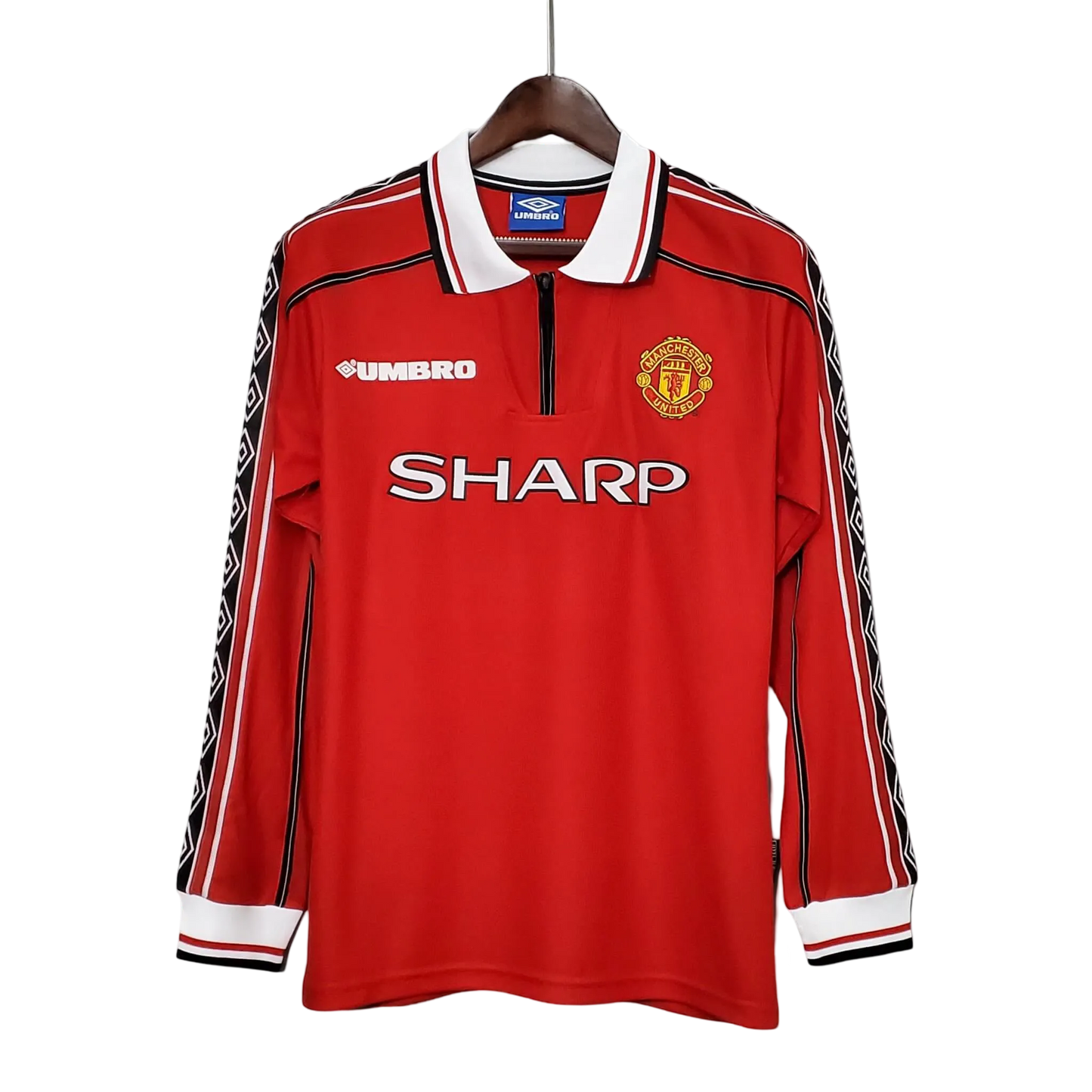 1998/2000 Manchester United SHARP - Home Retro Kit – Long Sleeve - ClassicKits433