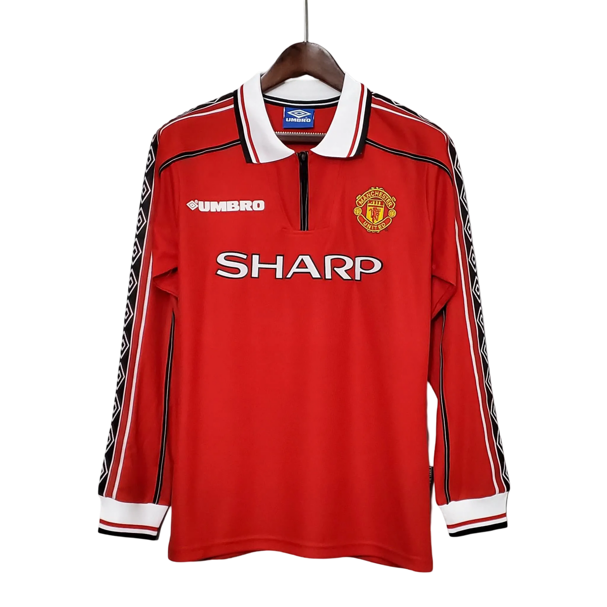 1998/2000 Manchester United SHARP - Home Retro Kit – Long Sleeve - ClassicKits433