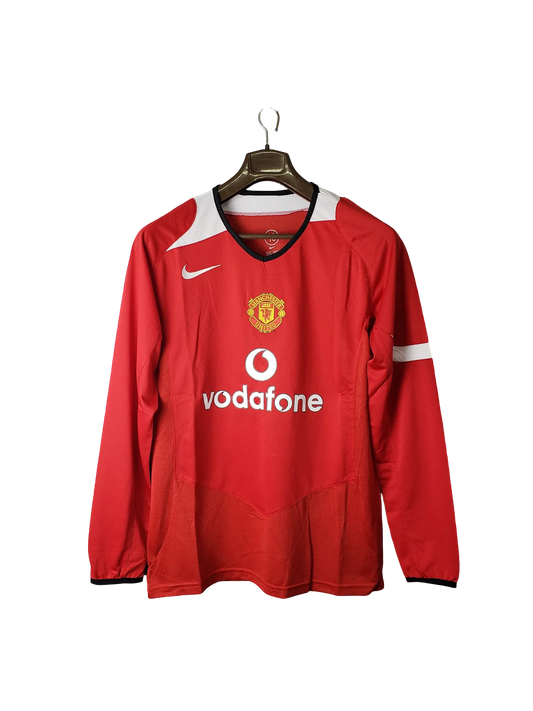 2004/2006 Manchester United vodafone - Home Retro Kit – Long Sleeves - ClassicKits433